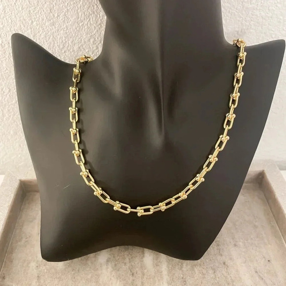 925 Sterling Silver U Link Necklace Chunky Link Necklace Modern Necklace - Picture 8 of 8